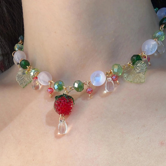 strawberry garden necklace