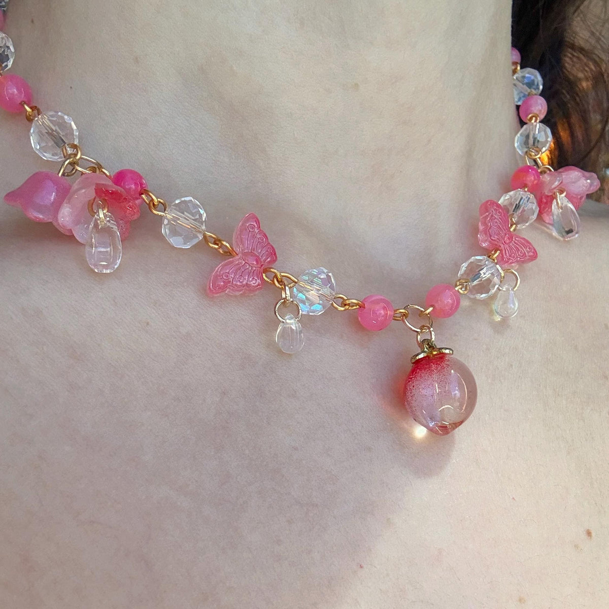 peach blossom necklace