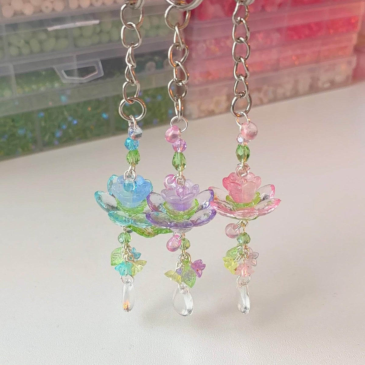 lotus pond keychain