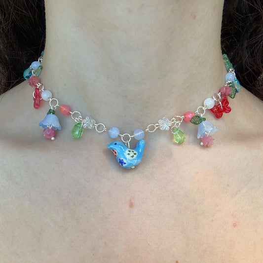 porcelain dove necklace