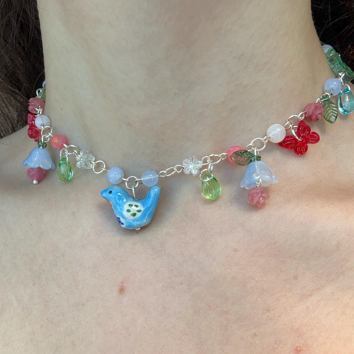 porcelain dove necklace