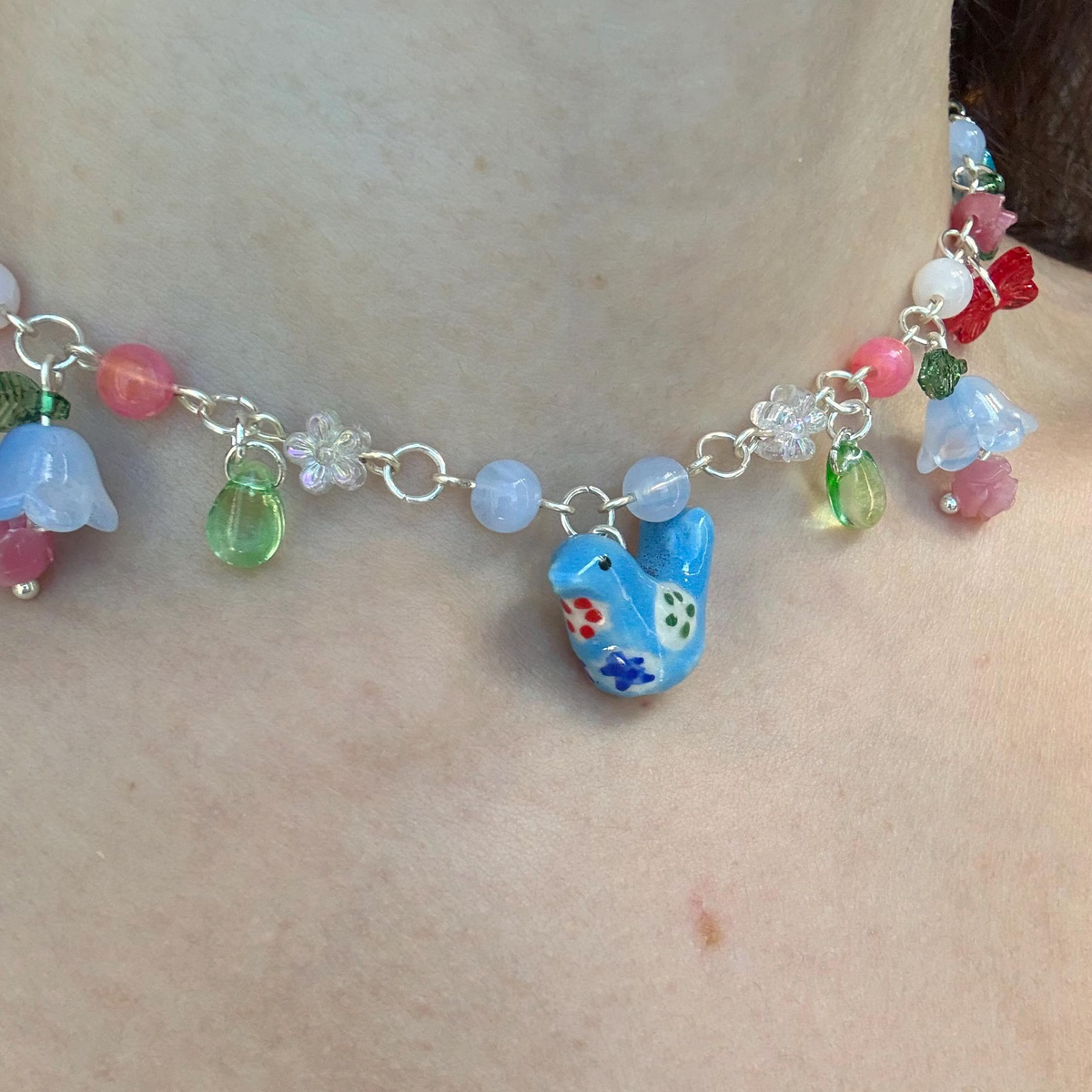 porcelain dove necklace