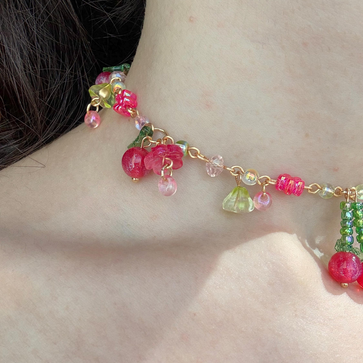 cherry drop necklace