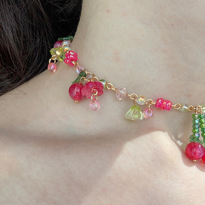 cherry drop necklace