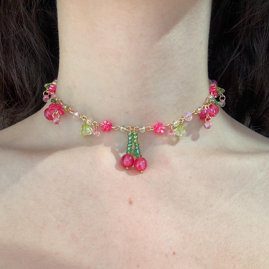 cherry drop necklace