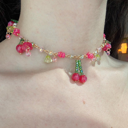 cherry drop necklace