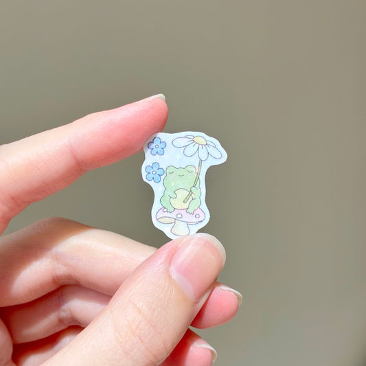 mushroom froggy mini sticker