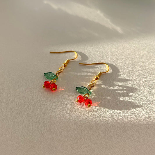 cherry drop earrings