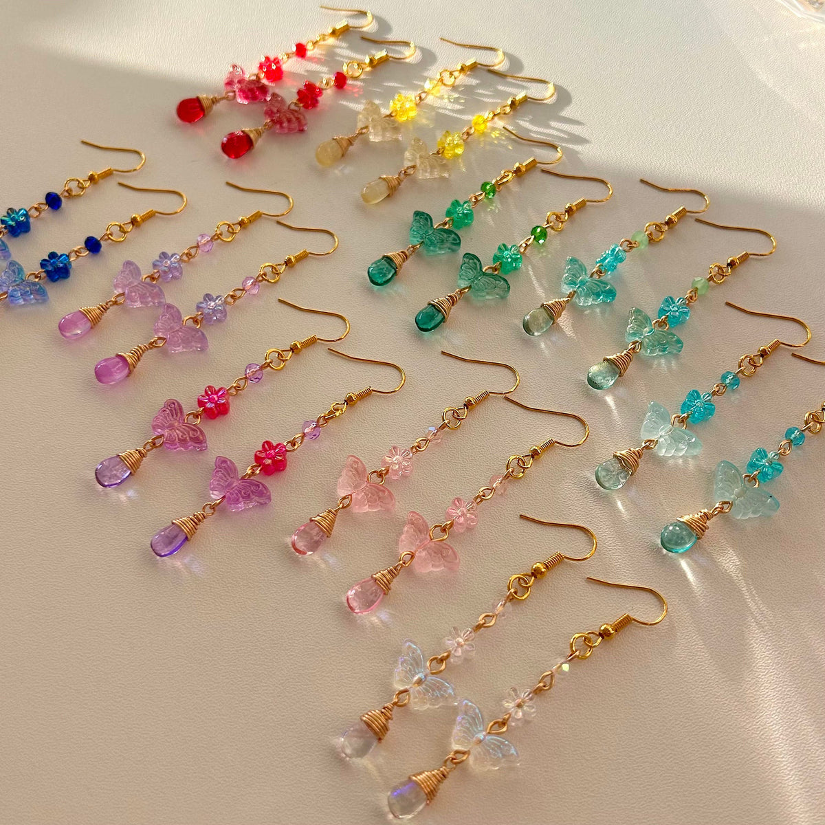 butterfly drop earrings