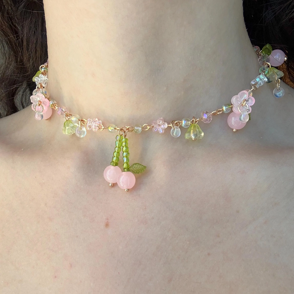 cherry drop necklace
