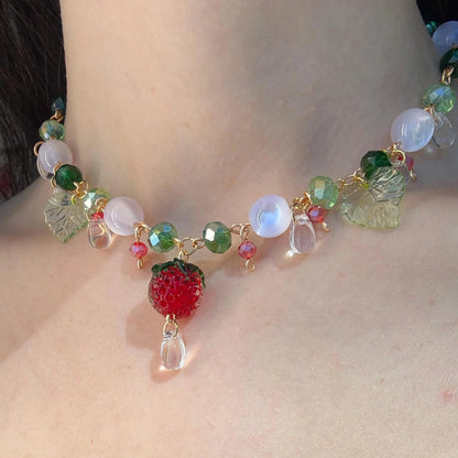 strawberry garden necklace