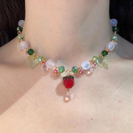 strawberry garden necklace