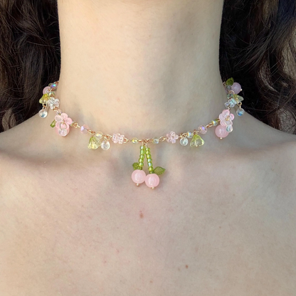 cherry drop necklace