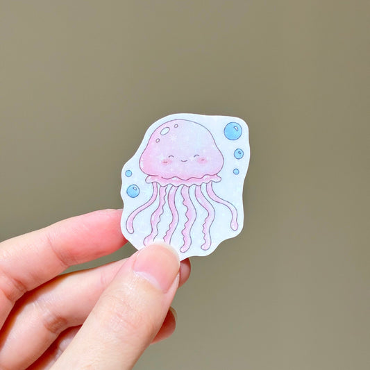 blushing jellyfish sticker