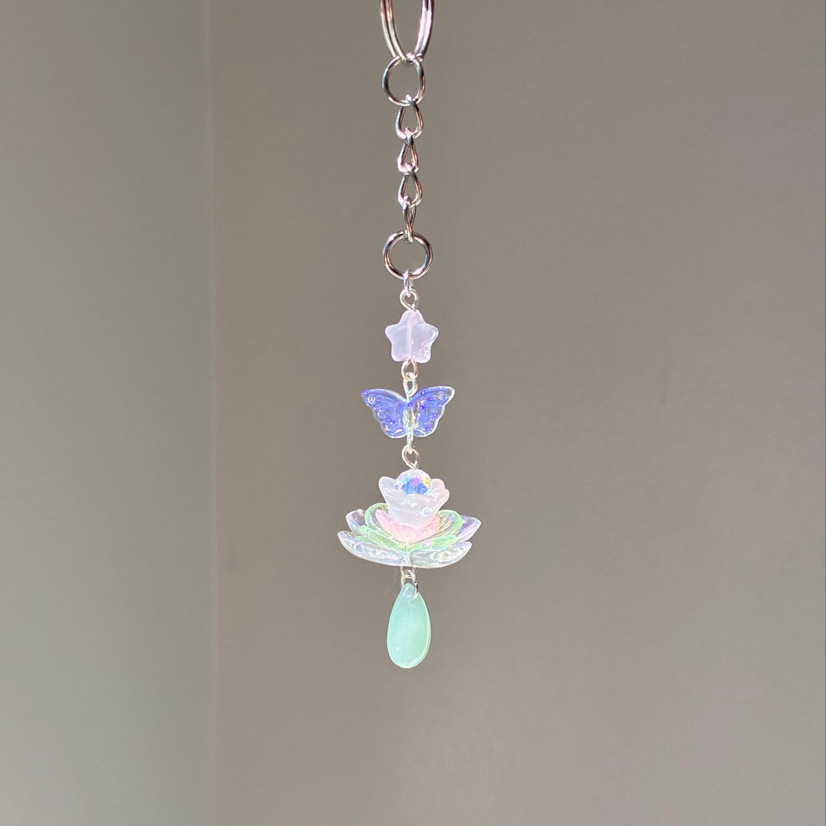 lotus jade keychain