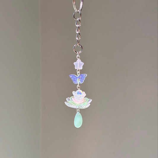 lotus jade keychain
