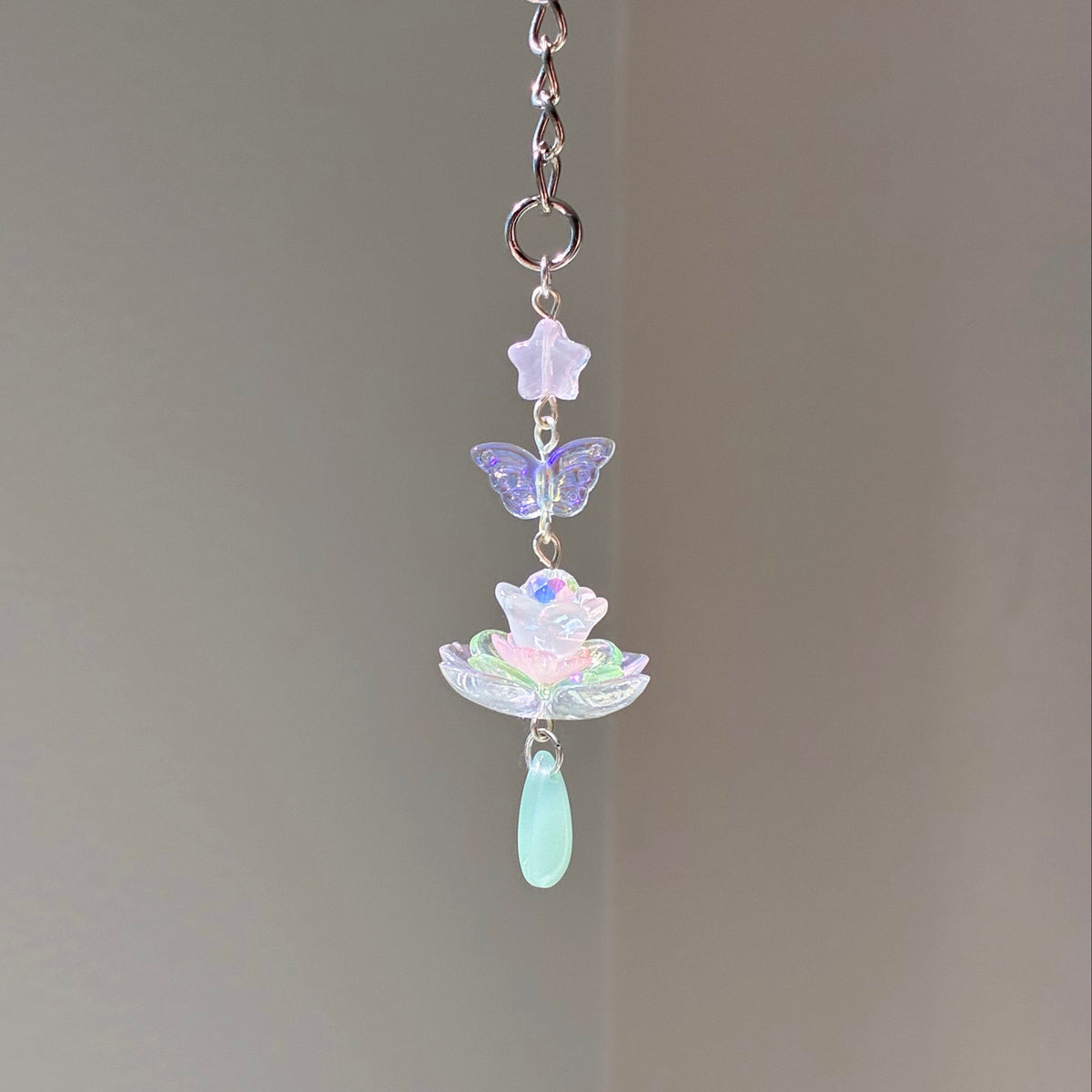 lotus jade keychain