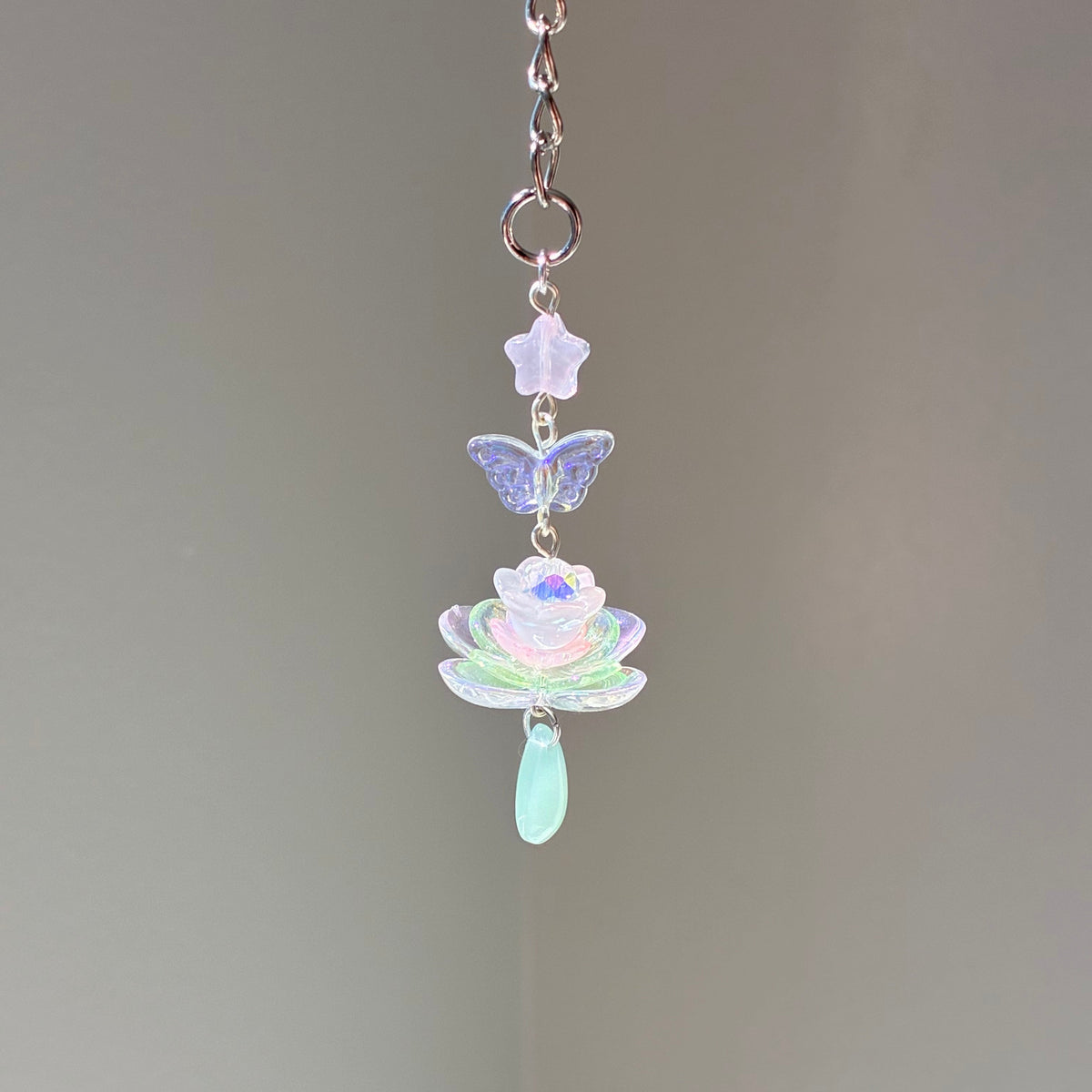lotus jade keychain
