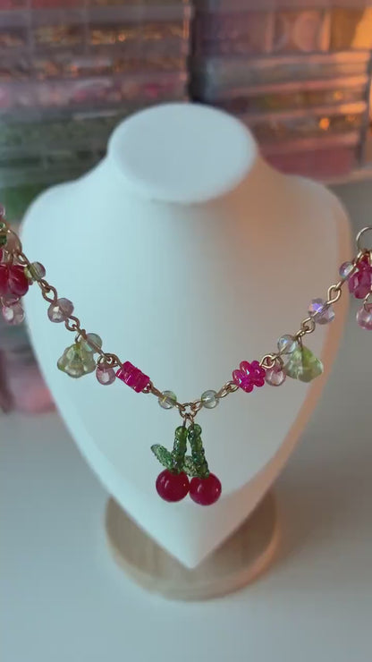 cherry drop necklace